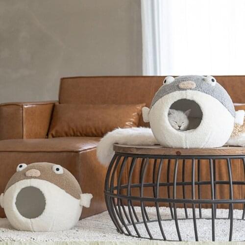 Foldable and Removable Cat Bed Self Warming for Indoor Cat Dog House with Mattress Puppy Cage Lounger Grey ropa para perro Drop