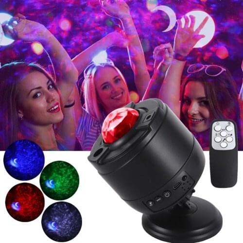 LED Star Galaxy Projector Ocean Wave Night Light Music Player Remote Rotating Starry Sky Projector Decoration Bedroom Lamp Gifts