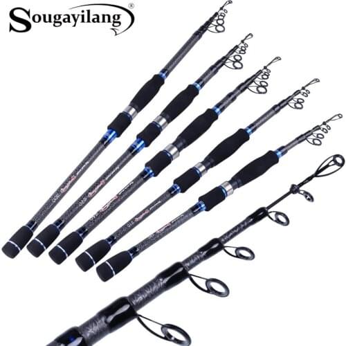 Sougayilang 1.8-3M Telescopic Fishing Rod Ultra Light Carbon Fiber Portable Travel Saltwater Freshwater Spinning Fishing Tacke