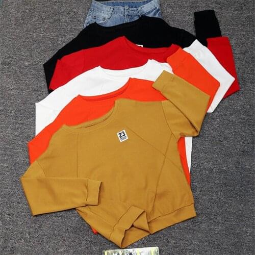 Sweatshirt Casual Hoodies For Lady 2019 spring Korean Print Pullover Thin Fashion loose O-neck long sleeve Top Femmes Mujer