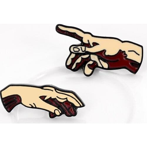 The Creation of Adam Metal Brooch Enamel Pin Art Lapel shirt bag clothes Backpack Badge Collar Jewelry decorations Collection
