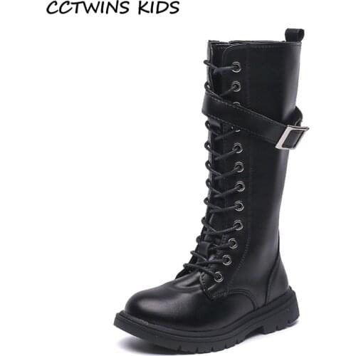 Girls High Boots 2021 Autumn Winter Kids Shoes Fashion Knee Mid Calf Boots Warm Children Brand Thick Sole Platform Black