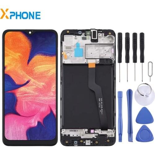 LCD Screen and Digitizer Full Assembly With Frame for Samsung Galaxy A10 (Single Card Version) Mobile phone screen repair kit