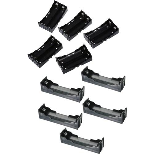 10 Pcs Black Plastic 3.7V 18650 Batteries Battery Holder Case 4 Pin & 2 Pins