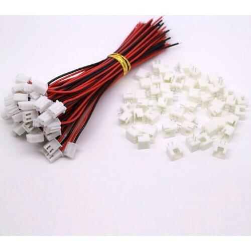 20 Sets 2 Wires Battery Plug Connector JST XH 2.5-2 Pin Battery Connector Plug Female & Male With 120MM Wire #228793