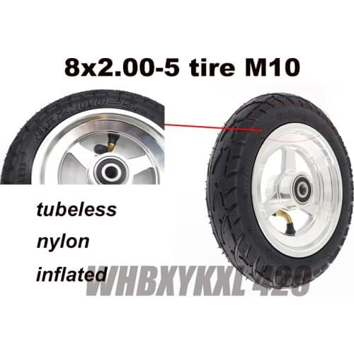 8x2.00-5 inch tire solid inflated high quality nylon tubeless wheel parts of electric mobility motor scooter accessoires