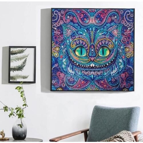 DIY 5D Diamond Embroidery Partial Diamond Special Shape Cartoon Big Eye Aniaml Painting Rhinestone Crystal Painting Home Decor