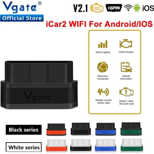 Vgate iCar2 ELM327 v2.1 car Diagnostic Tool wi-fi OBD OBD2 Adapter for Android/IOS Auto Scanner Elm 327 odb2 Scaner Code reader