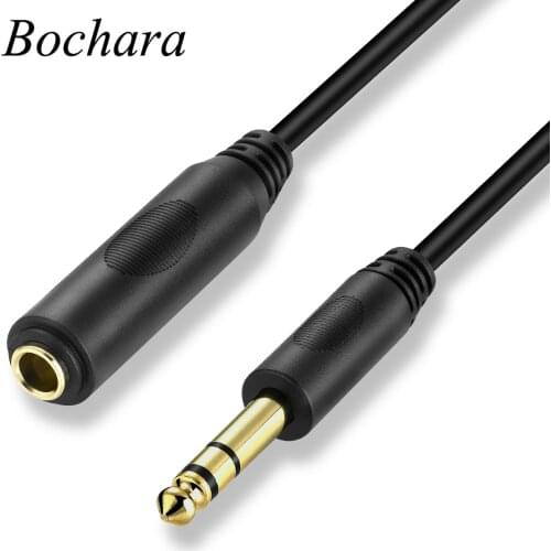 Bochara Gold Plated 1/4'' 6.35mm Stereo Male to Female Extension Cable 1.8m 3m 4.5m 6m