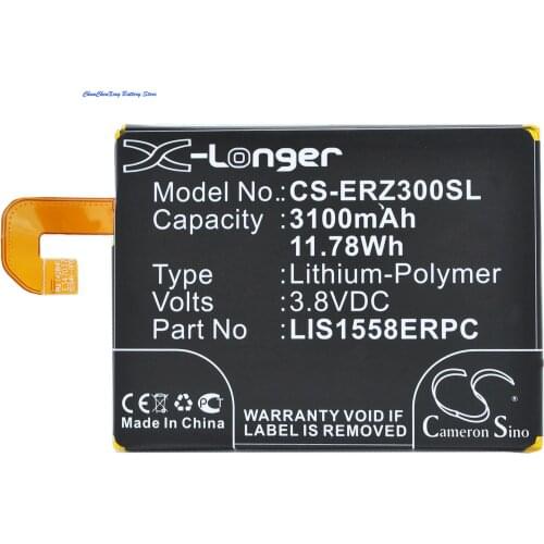 Cameron Sino 3100mAh Battery LIS1558ERPC for Sony Ericsson D6616,D6633,L55T,M55w,Pegasus Maki, SO-01G, Xperia Z3 4G, WiMAX 2