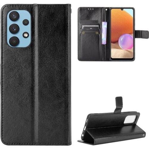 For Samsung A32 4G 6.4'' A325F Case classic Flip Luxury PU Leather Phone Case For Samsung Galaxy A32 5G 6.5'' Case Cover