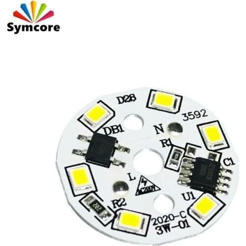 DOB LED Lamp Chip 3W 28mm Input AC 220V Smart IC Driver Fit For DIY LED Downlights Spotlights LED Bulb
