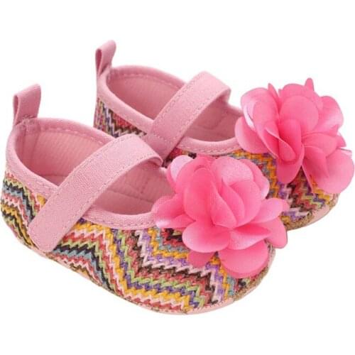 Baby Girl Flower Casual Shoes Princess Party Lace Floral Soft Sole Crib Shoes Newborn Anti-Slip Sneaker Ins