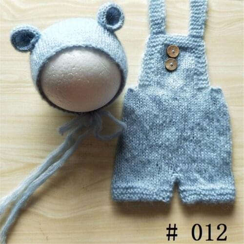 Newborn photography props mohair pants +hat photography clothing