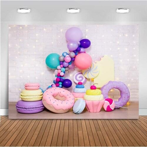Donuts newborn portrait backdrop for photography photo shoot brick wall 1st birthday donut party photo background studio prop