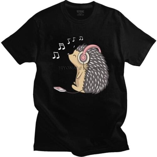 Cute Hedgehog Animal Men T Shirt Cotton Tees Tshirts Short Sleeve Fashion T-shirt Merch