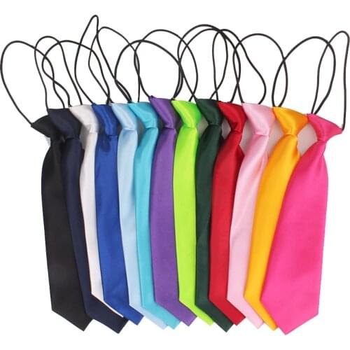 Boys Girls Ties Casual Solid Necktie Suits Students Tie Slim Necktie Gravatas Simple Student Rubber band Neck Tie