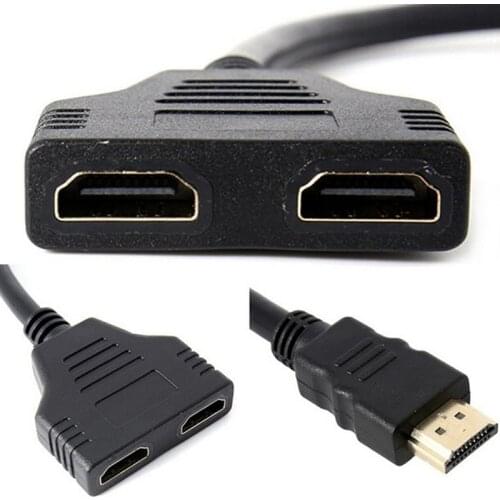 HDMI-compatible Splitter Cable Male To Dual HDMI 2 Female Y Splitter Adapter in HD LED LCD TV 30cm
