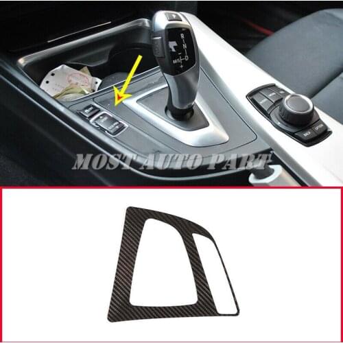 Carbon Fiber Interior Gear Shift Console Box Panel Cover Trim For BMW 3 Series F30 F31 2013-2018 1pcs LHD Car Decoration