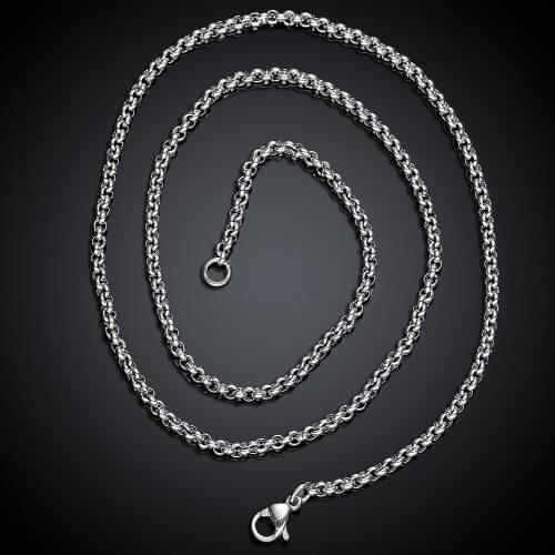 Low Price 2.5MM Stainless Steel Round Chain Necklace Length 45/50/55/60CM Fashion Jewelry For Men and Women Fit Pendants