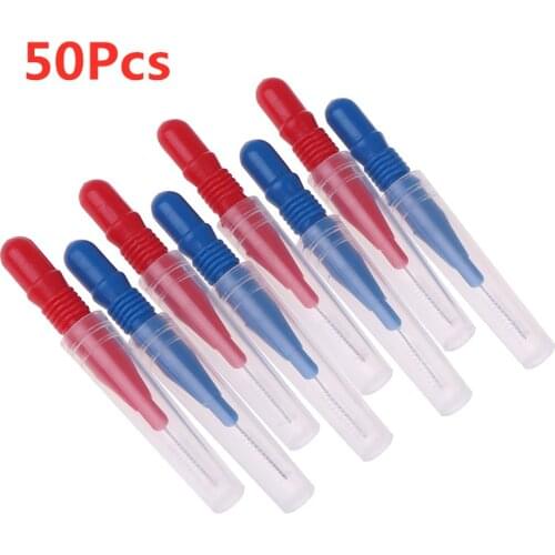 50PCS/Box Flossing Head Soft Interdental Brush Eco-friendly Oral Hygiene Dental Toothpick Tooth Pick Brush Teeth Cleaning Tooth
