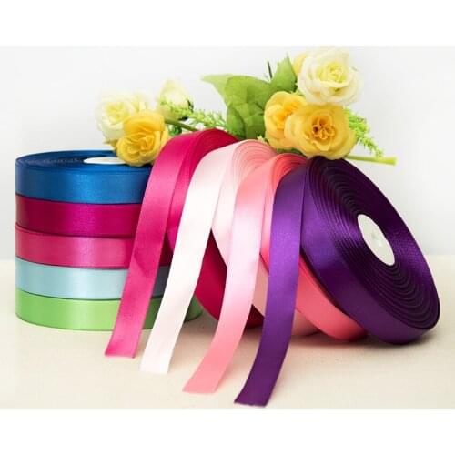 New 2cm Single Face Satin Ribbon Wholesale Gift Packing Christmas Ribbons Wedding Party Decorative Crafts Ribbons 22 Meters long