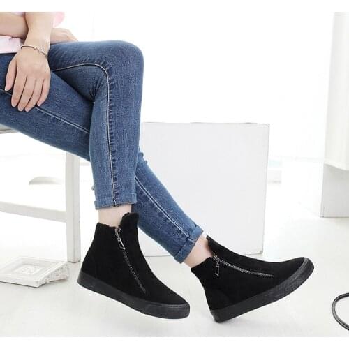 New Winter Snow Boots Women Shoes Zip Warm Plush Winter Footwear Fashion Women Ankle Boots Casual Cotton Shoes Non-slip L044