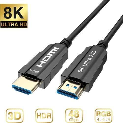 8K HDMI Optic Cable Real UHD HDR 8K 48Gbps 8K@60Hz 4K@120Hz HDMI Fiber Support 3D HDCP2.2 for PS4 SetTop Box HDTVs Projectors