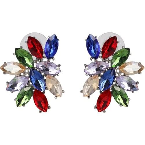 Luxury Crystal Rhinestone Earrings Women Delicate Cute Small Earrings Accessories Geometric Statement ZA Earrings Jewelry 2020