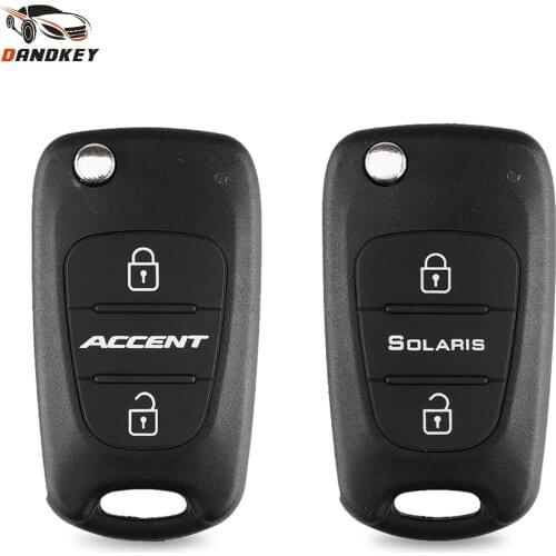 Dandkey Replacement Flip Folding Remote Key Shell 3 Buttons For Hyundai Accent Solaris 2018 Fob Keychain Car Key Case Cover HY20