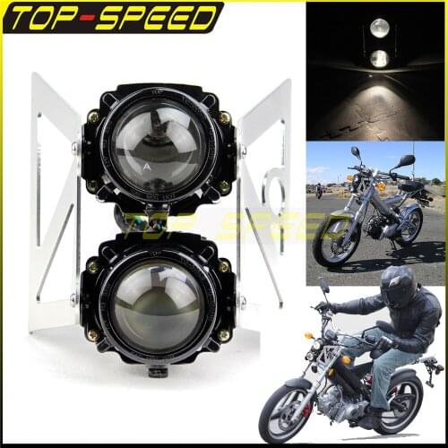 12V 55W Motorcycle Twin Head Projector Light Fits All Dual Sport Motorcycles Dirt Bikes Street Bikes Naked Motorcycles