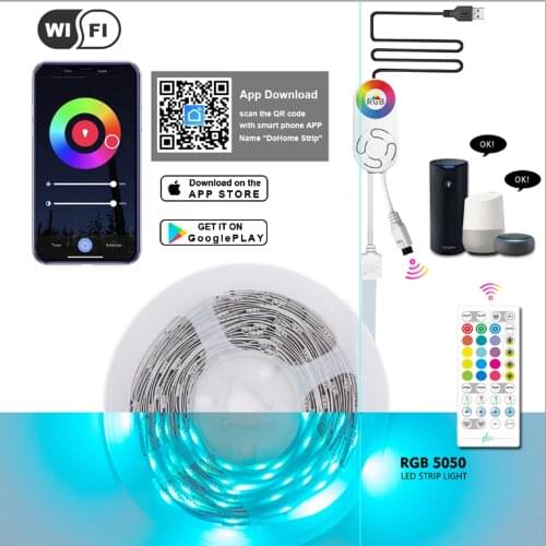PIRTSDEL LED Strip Lights WIFI Bluetooth Control RGB 5050 Flexible Lamp Tape Diode TV Backlights For Home Decor DIY LED Strips