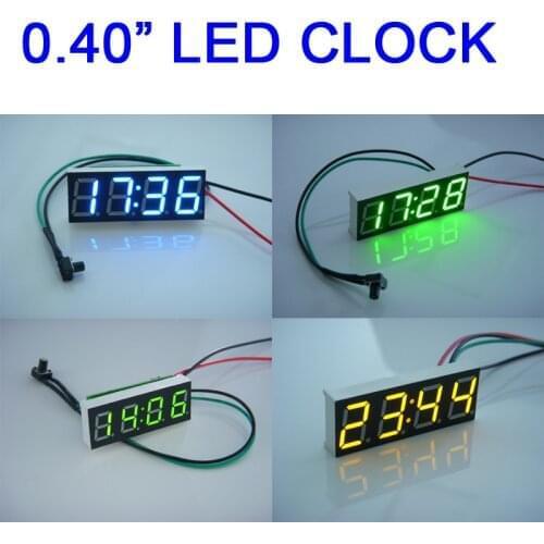 DYKB 0.40" Led Clock Digital display Meter Watch FOR DC 12V 24V Adjustable Car Motorcycle bicycle E-bike Time Monitor /Tester