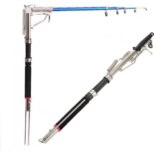Three length Automatic switches Fishing Rod Stainless Steel & Glass Fiber Telescopic Fishing Pole for Sea River Lake Fishing