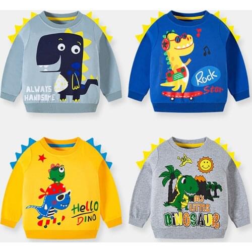 2-8 Years Boys Sweatshirts Children Autumn and Winter Three-dimensional Dinosaur Sweatshirts Baby Boys Warm Knitted Pullover