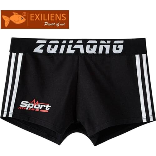 EXILIENS New Men Underwear Boxer Para Hombre Cotton Mens Boxers Letter Cuecas Masculina Boxershorts Man Panties Size M-3XL ZQL27