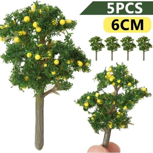 5pcs 6cm Trees Models DIY Railway Scenery Layout Tree Decorations Gardening Tools Decors Ornaments
