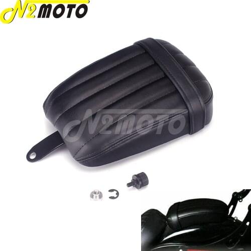 Motorcycle Black PU Grid Rear Passenger Seat Cushion Pillion Pad Leather Pad Cover For Harley Softail Slim FLSL/Street Bob FXBB