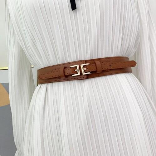 Women Belts PU Leather Corset Belt Female Metal Buckle Belts for Ladies Leisure Dress Jeans Wild Waistband