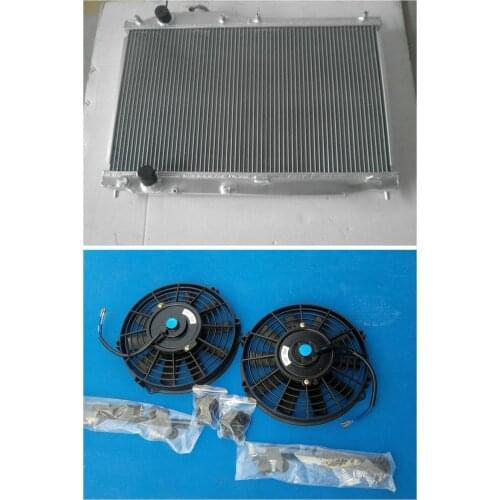 2 core Aluminum Radiator & 2*FAN 2000-2009 For Honda S2000 S 2000 2001 2002 2003 2004 2005 2006 2007 2008 2009