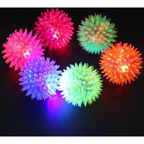 LED Light Spiky Ball Blinking Sensory Bounce Ball Toys Party Gift Squeak Toys Sound wedding birthday Christmas Xmas