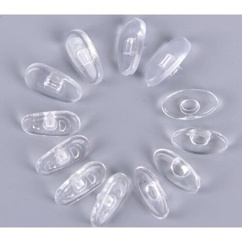 5 Pairs Screw in Soft Silicone Non-slip Oval Eyewear Glasses Nose Pads size: 14mm 4 Shapes