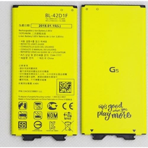5pcs/lot New Battery BL-42D1F For LG G5 VS987 US992 H820 H850 H868 H860 F700K 2800mAh BL 42D1F Lithium Mobile Phone battery