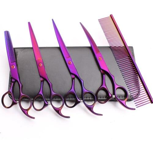 C3003 5Pcs 7" 19.5cm Customized Logo Hairdressser For Dog 440C Grooming-for-dog Clippers For Dogs Professional Pets Hair Shears