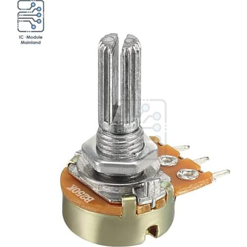 5PCS 20mm Shaft Potentiometer Resistor 1K 2K 5K 10K 20K 50K 100K 500K 1M Ohm 3 Pin Linear Taper Rotary Potentiometer for Arduino