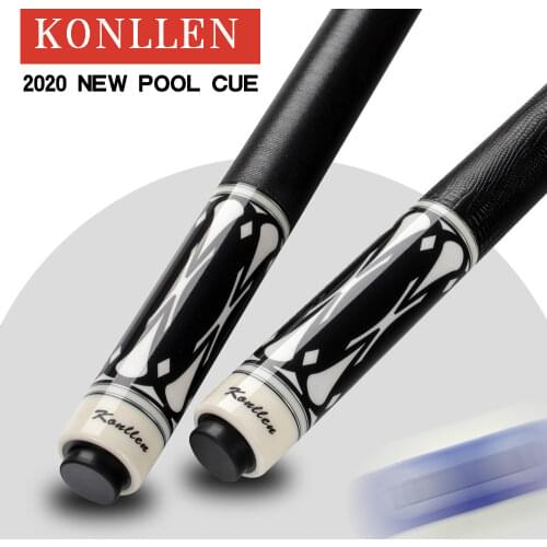 KONLLEN Pool Cue 13mm Pigskin Tip Irish Line /Lizard Leather Wrap Maple Shaft 10 Teeth Joint Kit Billiards Stick With Extension