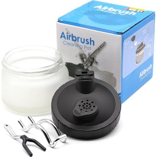 Hot Airbrush Cleaning Pot Stabilizer Bottles Holder Paint Station Glass Jar Bottles Filter Frosted Glass Clean Tools Set A1~A6