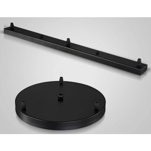DIY Round Ceiling mounted Base Canopy Plate 3 Heads Round Chandeliers Pendant Light Hanging Lighting Ceiling Accessories Black
