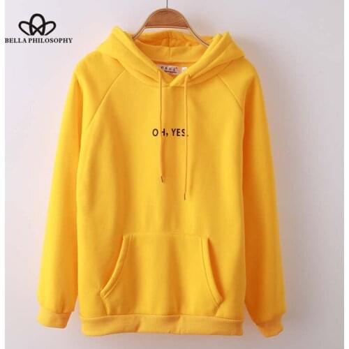 Harajuku Casual Coat Two Layers Hat 2017 Winter Fleece Pink Pullover Thick Loose Women Hoodies Sweatshirt Female oh yes