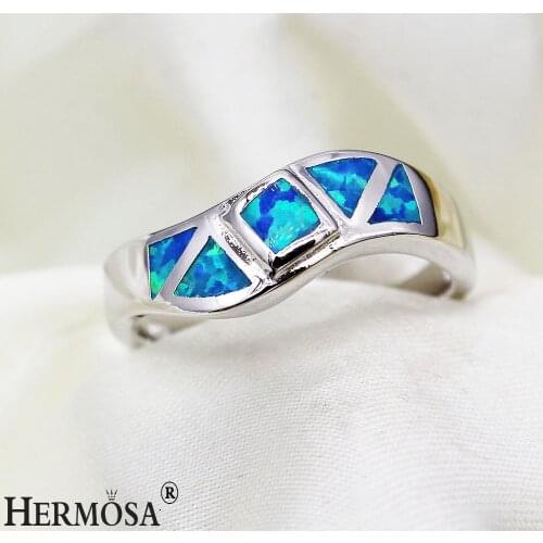 Hermosa Jewelry Gift Mystic Fire Australia Opal Ring Size 7 8 Fashion Women Rings R1018